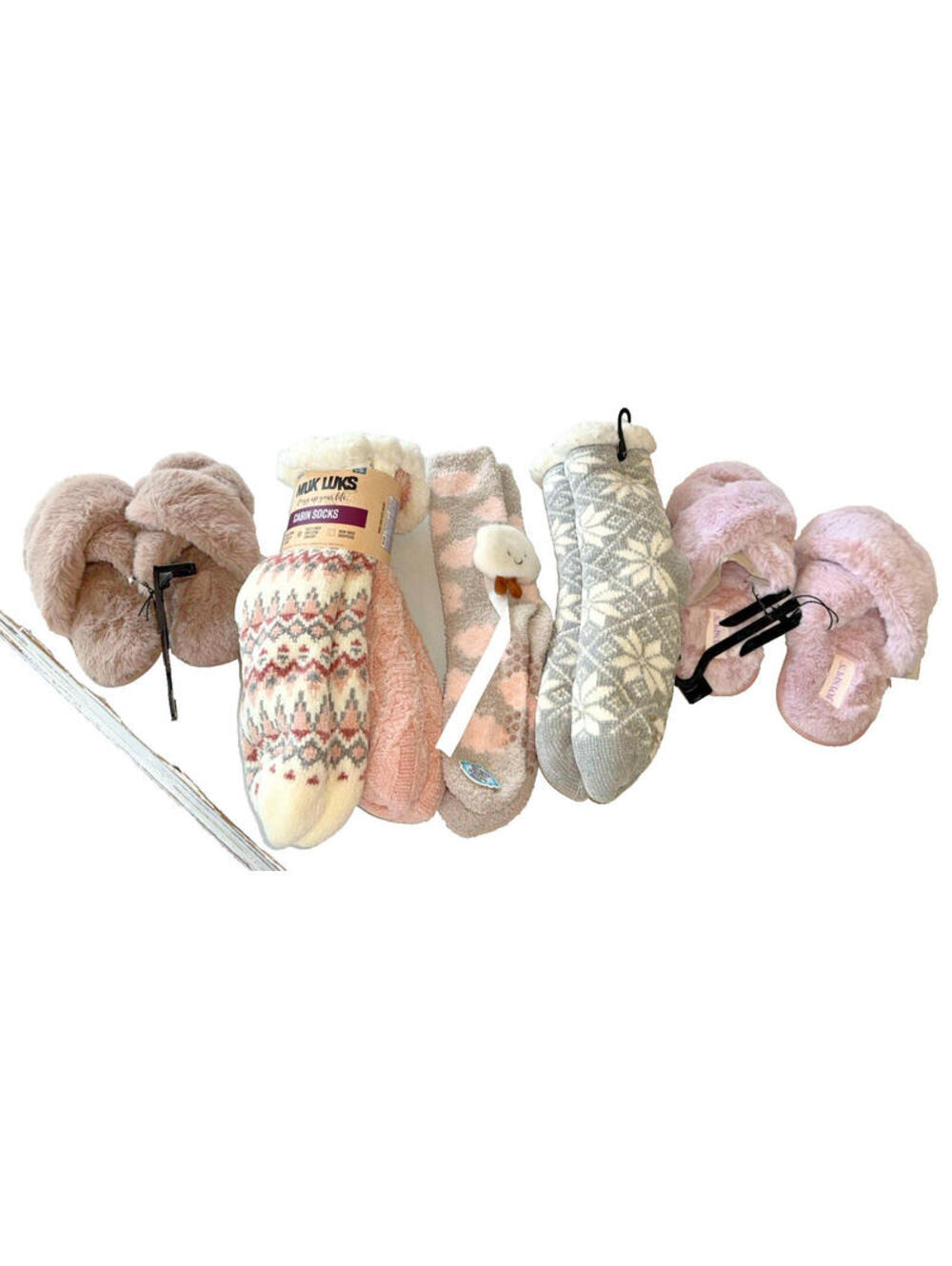 Lot of new women’s socks, slippers, houseshoes